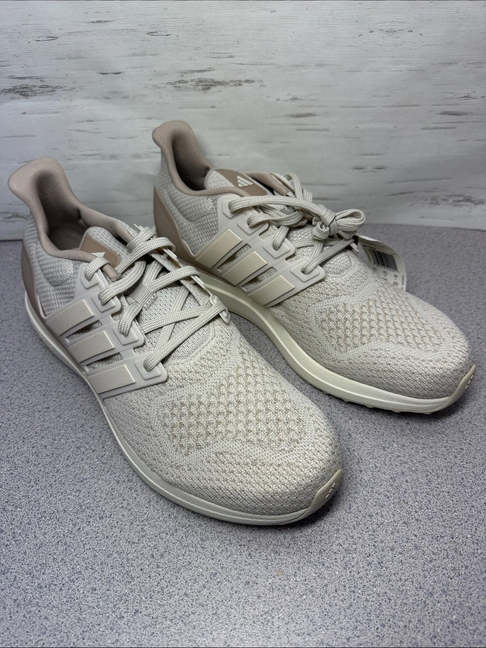adidas Men’s Lightweight Knit Sneakers in Light Beigey/oatmeal